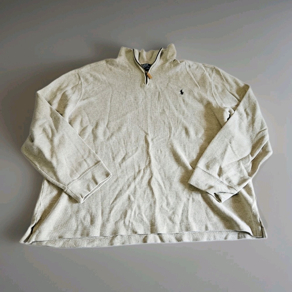 Polo Ralph Lauren Quarter Zip Pullover Sweatshirt 100% Cotton Men's‎ 2XL